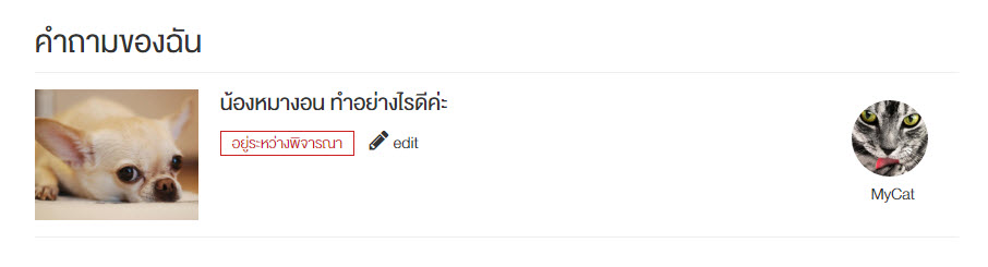 คำถามของฉัน