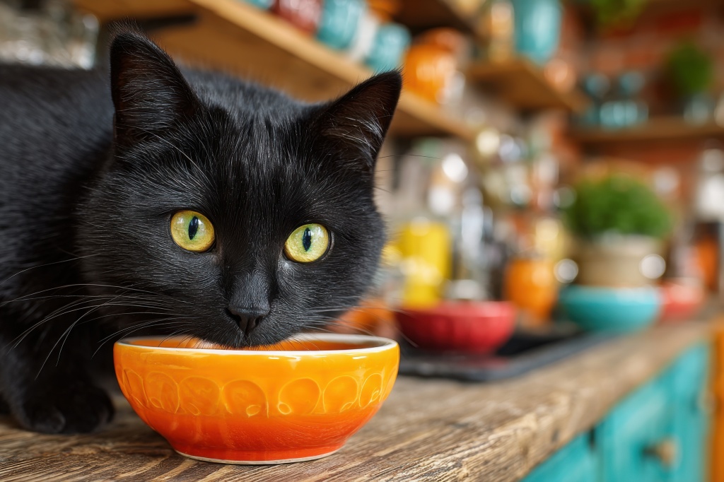vecteezy_a-black-cat-is-eating-from-a-bowl_67295790.jpeg